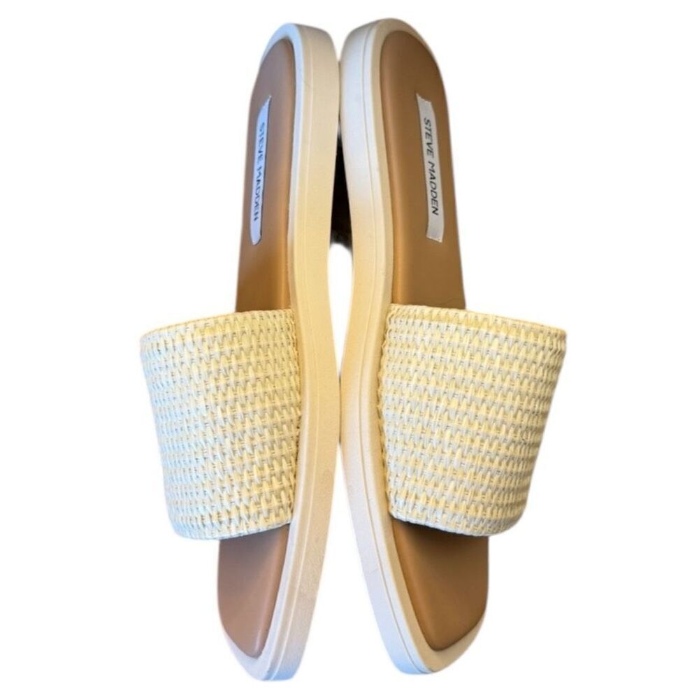 Steve Madden Leigh Natural Sandals Size 10 - Run Small - Picture 8 of 13